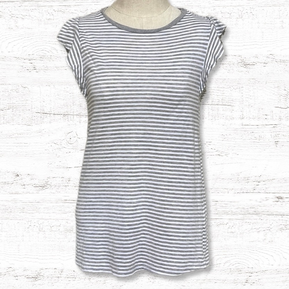 { Velvet } - Short Sleeve Striped Shirt